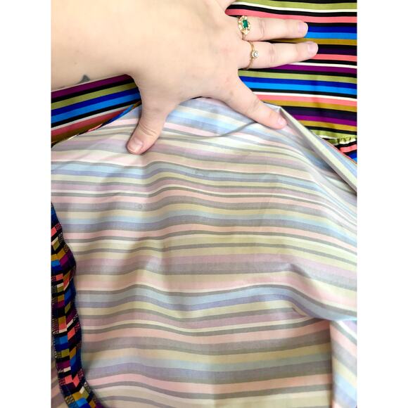 Tracy Reese Multicolor Striped Silk Party Cocktail Dress— Size XS / Small - Picture 6 of 6